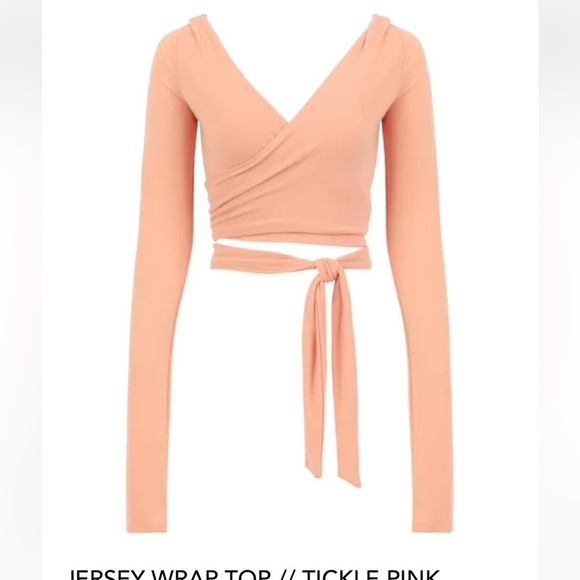 Nwt SOLDOUT Laina Rauma size Medium Superfine Jersey Wrap top Pink Dance Class - Picture 8 of 10